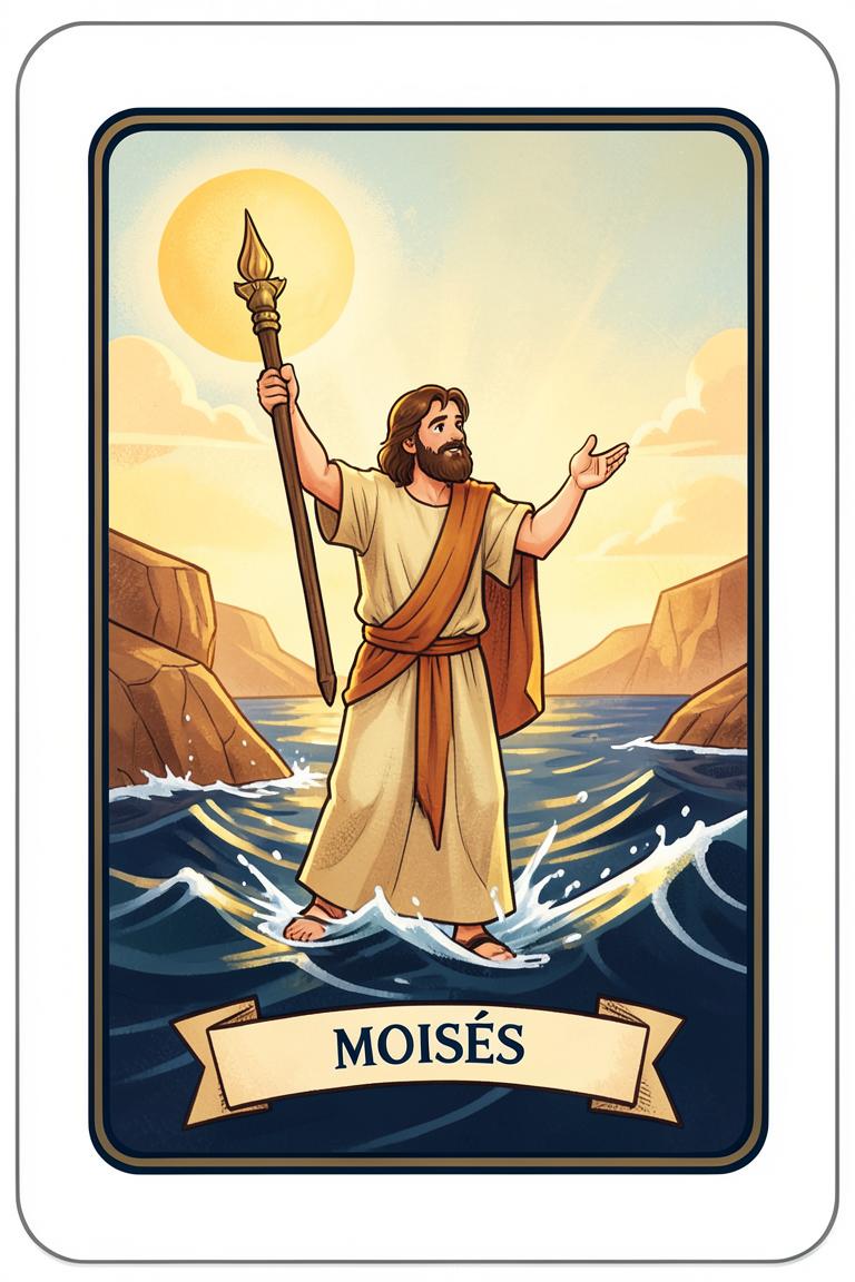 Carta ilustrada: Moisés abrindo o mar