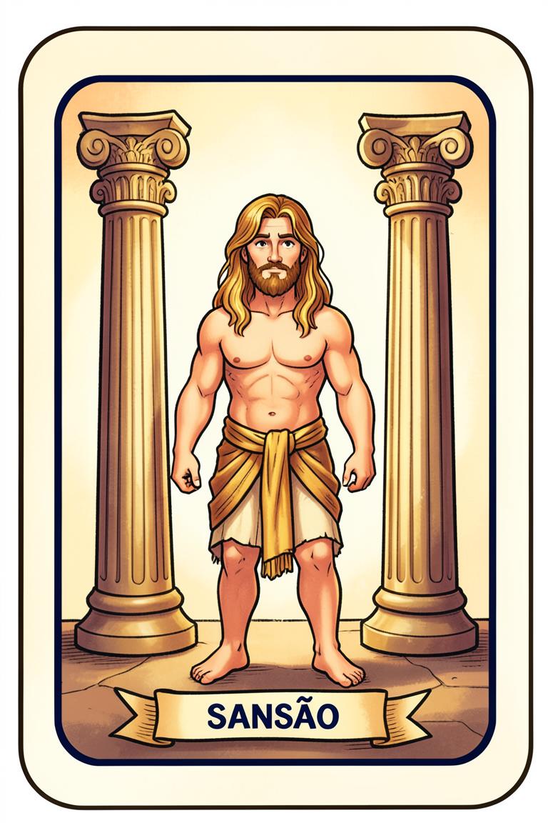 Carta ilustrada: Sansão entre as colunas